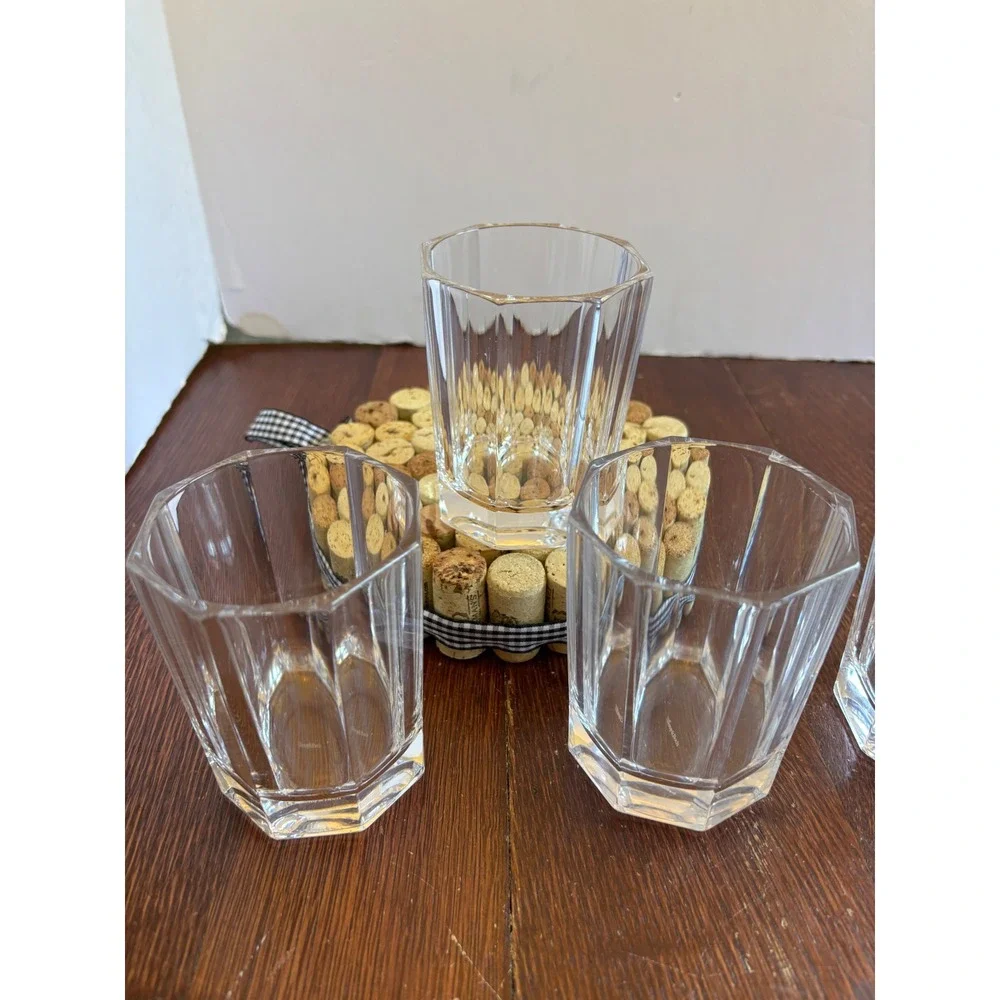 Villeroy & Boch Royale Crystal 8oz Old Fashioned Glasses Set of 4 Octagon Flat